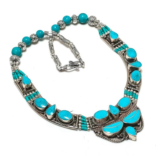 Natural turquoise necklace - natural,